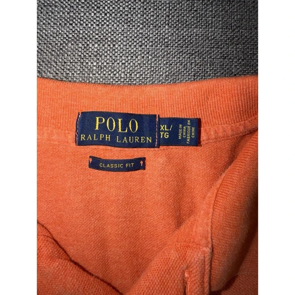 Polo Ralph Lauren Polo Shirt Men's XL Orange Classic Fit Short Sleeve Cotton